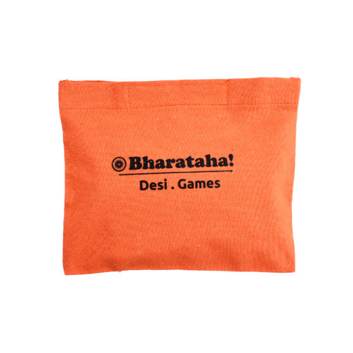 Ashta Chamma Game | Chinnata | Digital Print on Orange Raw Silk - Image 7