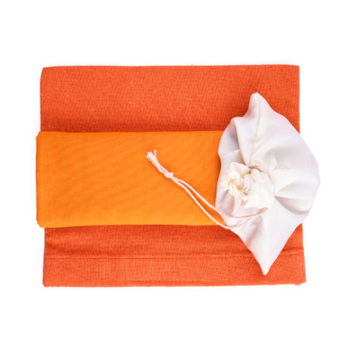 Ashta Chamma Game | Chinnata | Digital Print on Orange Raw Silk - Image 6
