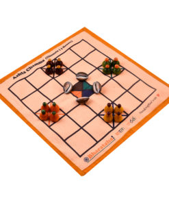 Alternative view of Ashta Chamma Game | Chinnata | Digital Print on Orange Raw Silk
