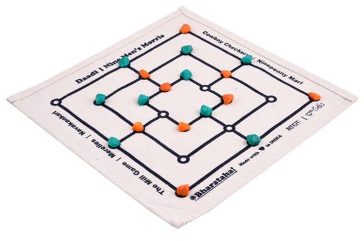 Daadi Game | Nine Men’s Morris Game | White Cotton Printed - Image 3