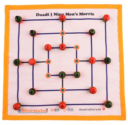 Daadi Game | Navakankari Board Game | Digital Print on Raw Silk