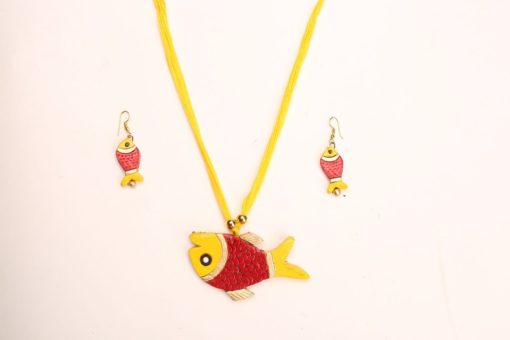 Fish Design Terracotta Necklace Set - Image 2
