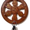Hanging Wooden Brown Decorative Round Key Holder