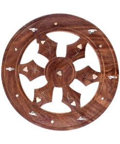 Alternative view of Hanging Wooden Brown Decorative Round Key Holder