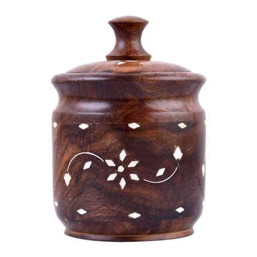 Wooden Multipurpose Dry Fruit & Spice Jar Bowl - Image 2