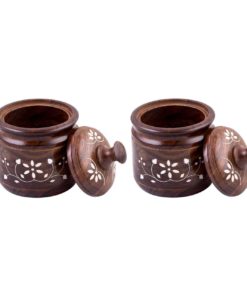 Alternative view of Wooden Multipurpose Dry Fruit & Spice Jar Bowl (Pack of 2)