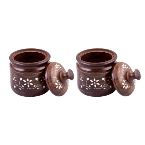 Wooden Multipurpose Dry Fruit & Spice Jar Bowl - Image 4