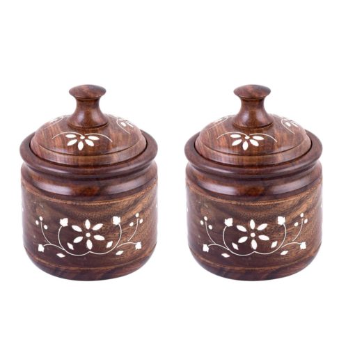 Wooden Multipurpose Dry Fruit & Spice Jar Bowl - Image 3